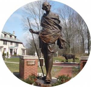 The Gandhi statue at the Pacifist Memorial