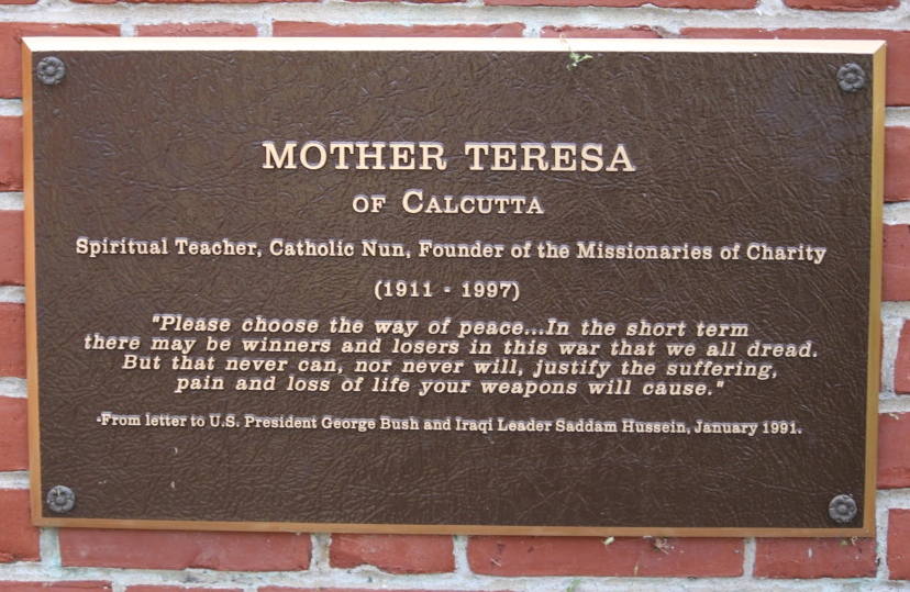 Bronze plaque of Mother Teresa